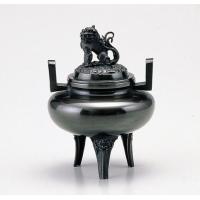 竹中銅器 123-01 香炉 平丸百獣の王蓋 老練家色