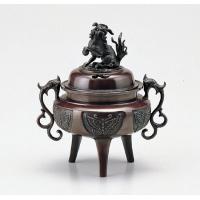竹中銅器 123-02 香炉 大和型 百獣の王蓋 小 徳色