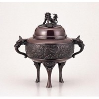 竹中銅器 香炉 能作吉秀作 龍地紋 大 121-09