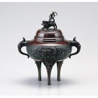 竹中銅器 香炉 能作吉秀作 龍地紋 小 121-10