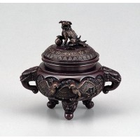竹中銅器 香炉 開運花鳥香炉 122-01