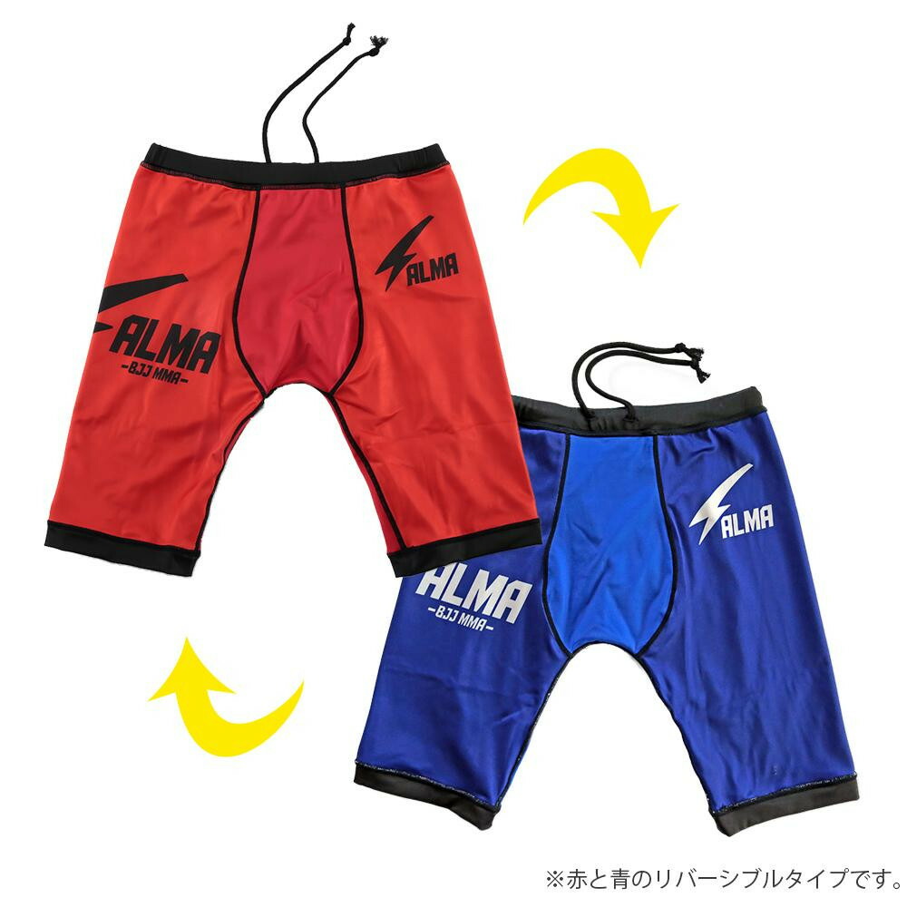 ALMA アルマ THUNDER サンダー リバーシブルショートスパッツ 紐有り XL 青/赤 ALSH2-XL-BURD