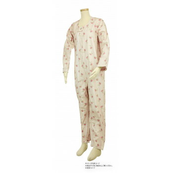幸和製作所 テイコブ(TacaoF) エコノミー上下続き服 花柄クリーム Lサイズ UW01-CR-L