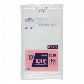 ジャパックス スタンダードポリ袋90L 透明 10枚×30冊 TM98