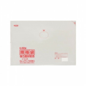 ジャパックス LD規格袋 厚み0.020mm No.15 透明 100枚×10冊×4箱 KN15