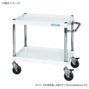 サカエ CSパールワゴン中量タイプ ダブルストッパー仕様 パールホワイト CSP-7562DSEW|ライフ&ビューティ