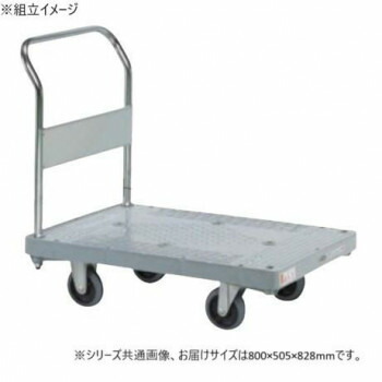 サカエ 樹脂ハンドカー 取手固定式 標準キャスター 800×505×828mm MHN-10K