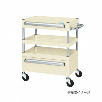 サカエ CSパールワゴン中量タイプ 引出し付 アイボリー CSP-6072ACI 54,351円