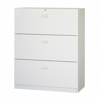 壁面収納家具/D:450・ホワイトタイプ ラテラルキャビネット3段 H1110 仕切板6枚・アジャスター付 ALPSホワイト色 COM-UAA-W11B