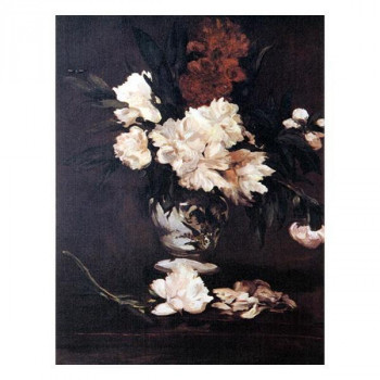 プリハード 複製画 エドゥアール・マネ 台の上のしゃくやくの花 12号 額縁X52ゴールド｜ライフ＆ビューティ