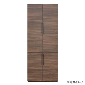 日本製組立家具 クローゼット ハンガーラック付収納 CO-CW-1975L 木目調ブラウン(2梱包)｜ライフ＆ビューティ 28,593円