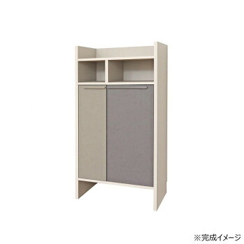 日本製組立家具 ランドリーチェスト 洗面所収納 CO-SE-1265OT ライトグレー&times;グレー｜ライフ＆ビューティ