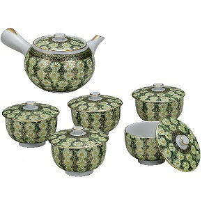楽天市場】九谷焼 蓋付茶器 本金花鳥 茶器揃 5客セット 中古