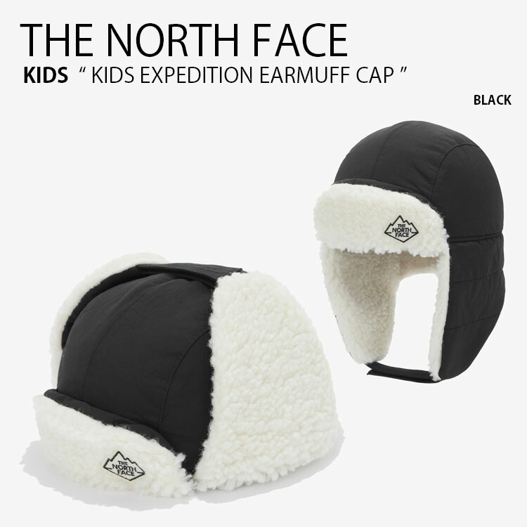 THE NORTH FACE ノースフェイス キッズ キャップ KIDS EXPEDITION EARMUFF CAP エクスペディション イヤーマフ 帽子 耳あて ボア ロゴ 男の子 女の子 子供用 NE3CM53R未使用品