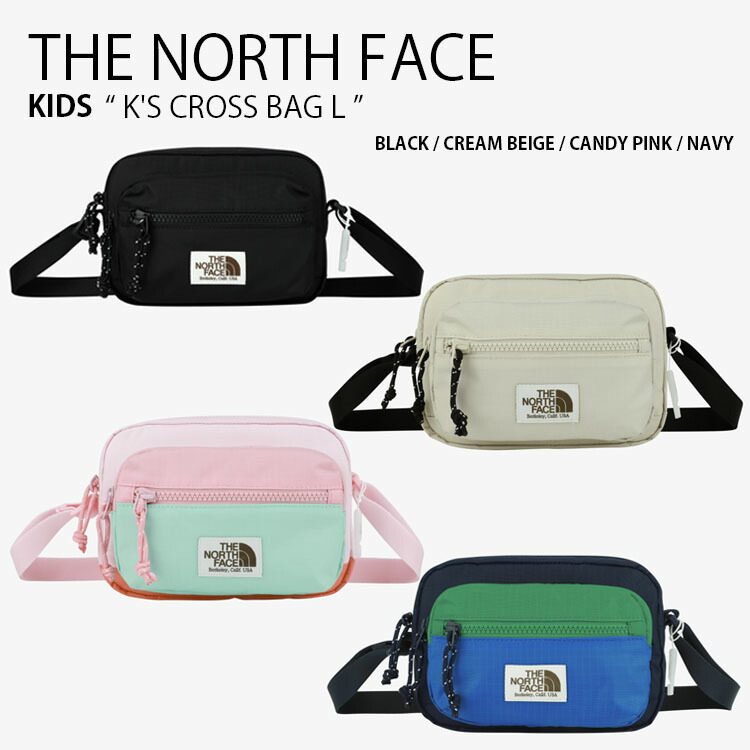 THE NORTH FACE ノースフェイス キッズ ショルダーバッグ K'S CROSS BAG L クロスバッグ ショルダーポーチ ミニバッグ ロゴ カジュアル ストリート ブラック ベージュ ピンク ネイビー 子供用 男の子 女の子 NN2PS07R/S/T/U【中古】未使用品