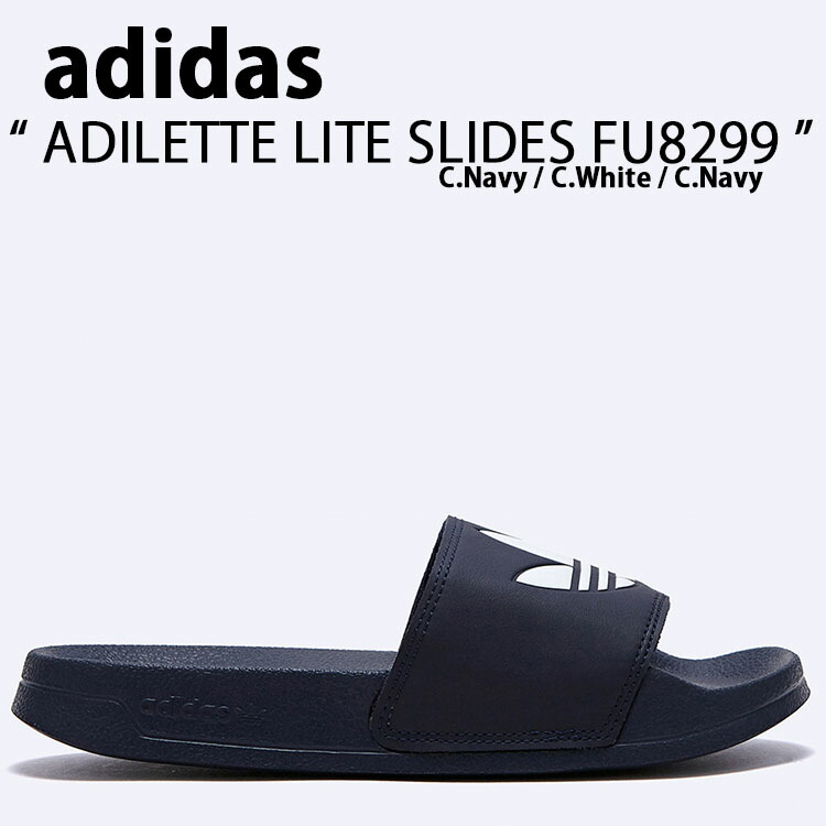 adidas Originals アディダス オリジナルス サンダル スリッパ ADILETTE LITE SLIDES FU8299 アディレッタ ライト スライド サンダル Navy White ネイビー ホワイト ビッグロゴ シャワーサンダル メンズ レディース 男性用 女性用 男女共用【中古】未使用品