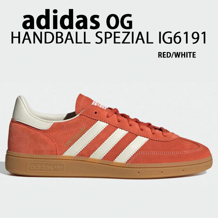 adidas Originals アディダス スニーカー HANDBALL SPEZIAL IG6191 RED WHITE ハンドボール スペツィアル シューズ スエード レッド ホワイト メンズ レディース【中古】未使用品