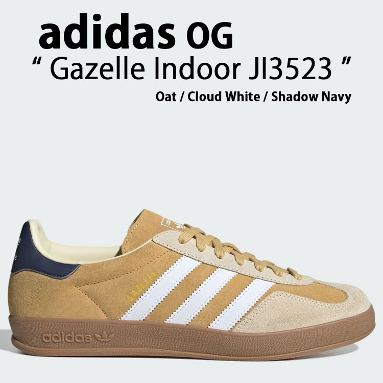 adidas originals アディダス スニーカー GAZELLE INDOOR JI3523 Oat / Cloud White / Shadow Navy シューズ ガゼル インドア オウト クラウドホワイト シャドゥネイビー メンズ レディース【中古】未使用品