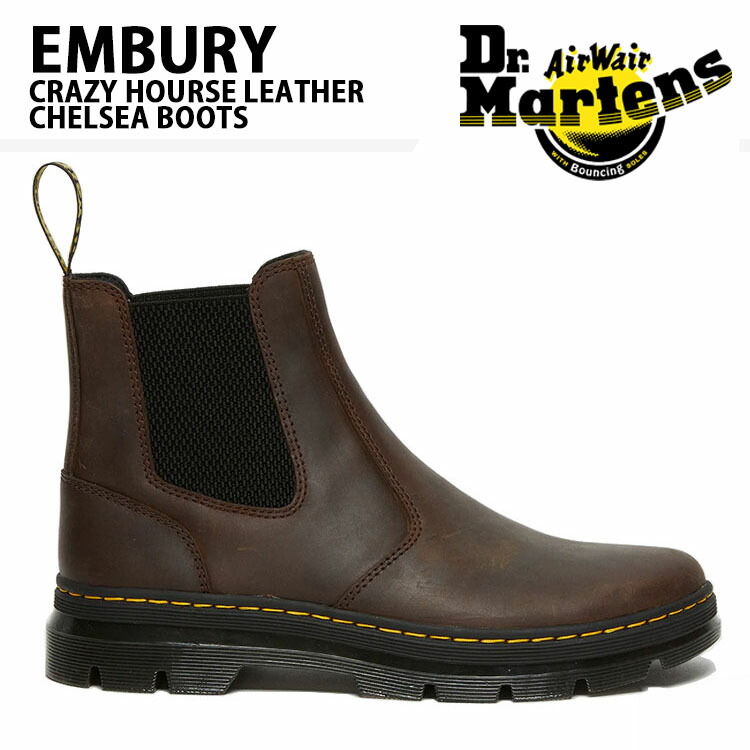 Dr.Martens ドクターマーチン サイドゴア チェルシーブーツ EMBURY CRAZY HOURSE CHELSEA BOOTS DARK BROWN 25978207 ミディ エンブリー クレイジーホース ダークブラウン ブーツ【中古】未使用品