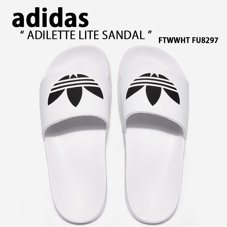 Adidas アディダス サンダル スリッパ Adilette Lite アディレッタ ライト White Fu97 ビッグロゴ スライドサンダル シャワーサンダル ホワイト シューズ クラシック メンズ レディース 男性用 女性用 男女共用 中古 未使用品 ご予約品