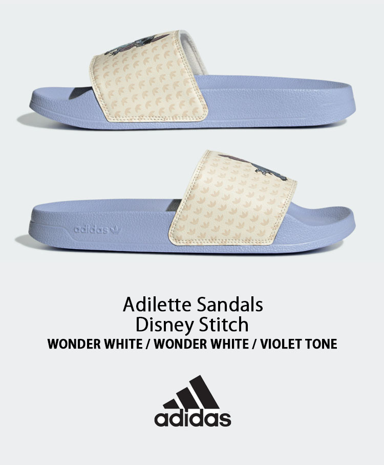 Adidas アディダス アディレッタ スティッチ Disney Adilette Hq6373 White ディズニー Stitch スリッパ サンダル スライドサンダル シャワーサンダル Blue