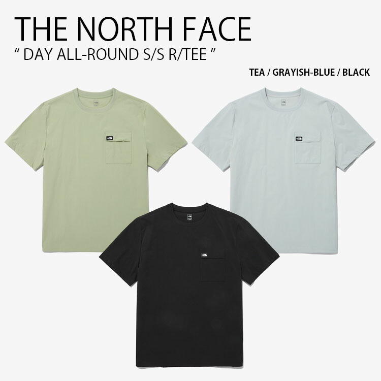 THE NORTH FACE ノースフェイス Tシャツ DAY ALL-ROUND S/S R/TEE デイ オールラウンド ショートスリーブ ラウンドネック ティーシャツ 半袖 カットソー ロゴ グリーン グレー ブラック メンズ レディース 男性用 女性用 男女共用 NT7UP33A/B/C【中古】未使用品