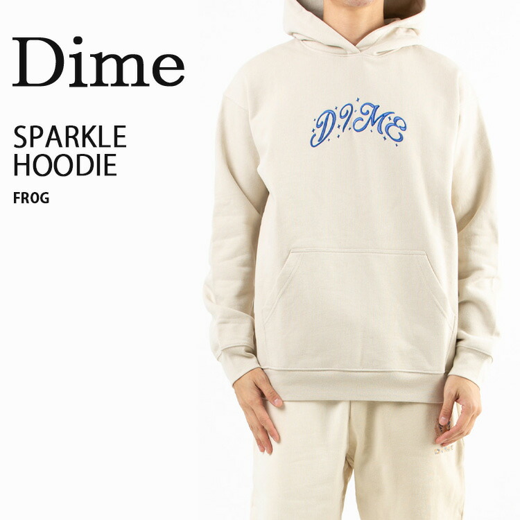 関税送料込♪ Dime Remastered フーディ ホワイト 24SS新作！Dime筆記体スモールロゴジップパーカー 関税込み