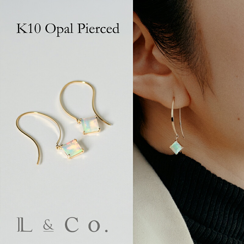 ピアス レディース 地金 シンプル K10 10金 フック L&Co