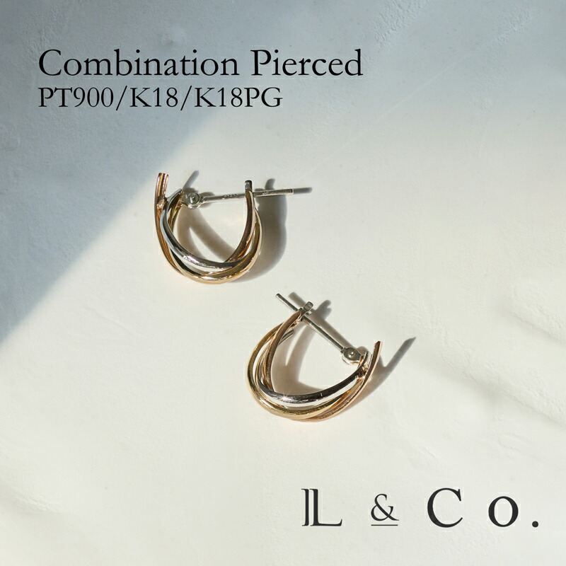 楽天市場】【受注生産】K18 PT900 コンビ サークル ピアス イエロー