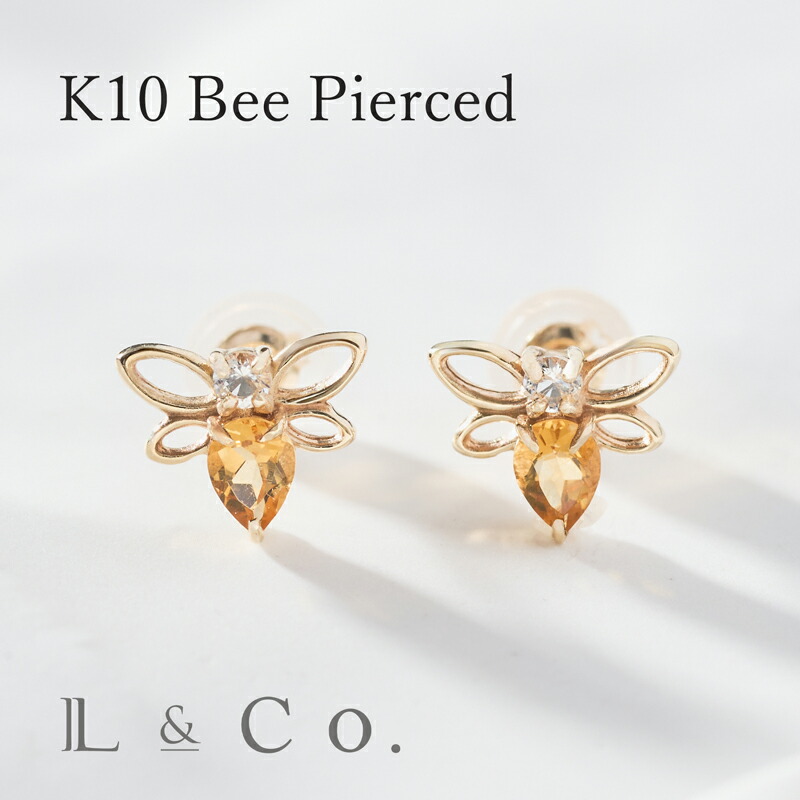 楽天市場】K10 bee 蜂 ハチ ピアス rapinesu-55559 K18 Pt900