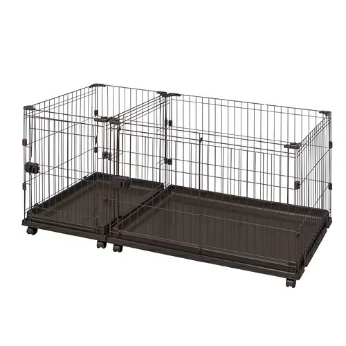 【ペット用品】I-4967576632874 アイリスオーヤマ コンビネーションサークル トイレトレーニングセット　P-CS-1400V　ウォールナット 【犬用　犬用ゲージ　犬用ケージ】