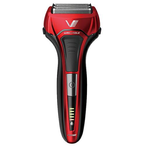 【maxell】IZF-V579-R-EA マクセルイズミ 往復式メンズシェーバー S-DRIVE 5枚刃 レッド ポーチ付き 本体丸洗い可能 【ソリッドシリーズ】