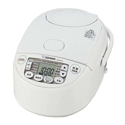 【ZOJIRUSHI】NW-VK10-WA 象印 5.5合炊き IH炊飯ジャー ホワイト 極め炊き 炊飯器 立つしゃもじ＆計量カップ付き 【黒まる厚釜】