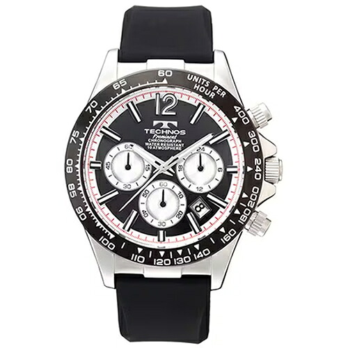 【国内正規品】TP0801TB TECHNOS テクノス メンズ腕時計 ステンレスケース＆シリコンバンド ブラック 【10気圧防水】 9,317円
