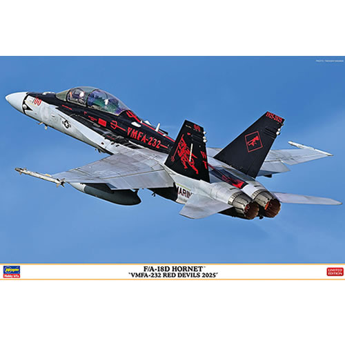 【プラモデル】H-4967834075627 ハセガワ 1／48 F／A-18D ホーネット “VMFA-232 レッドデビルズ 2025” 07562【模型全長346mm】