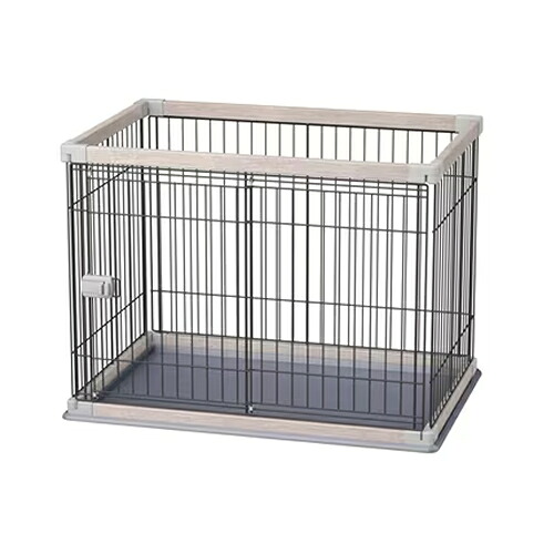 【ペット用品】I-4967576631334 アイリスオーヤマ ウッディサークル 幅97.5cm アッシュグレー PWSR-960V 小型～中型犬サイズ 【犬用サークル 犬用ケージ】