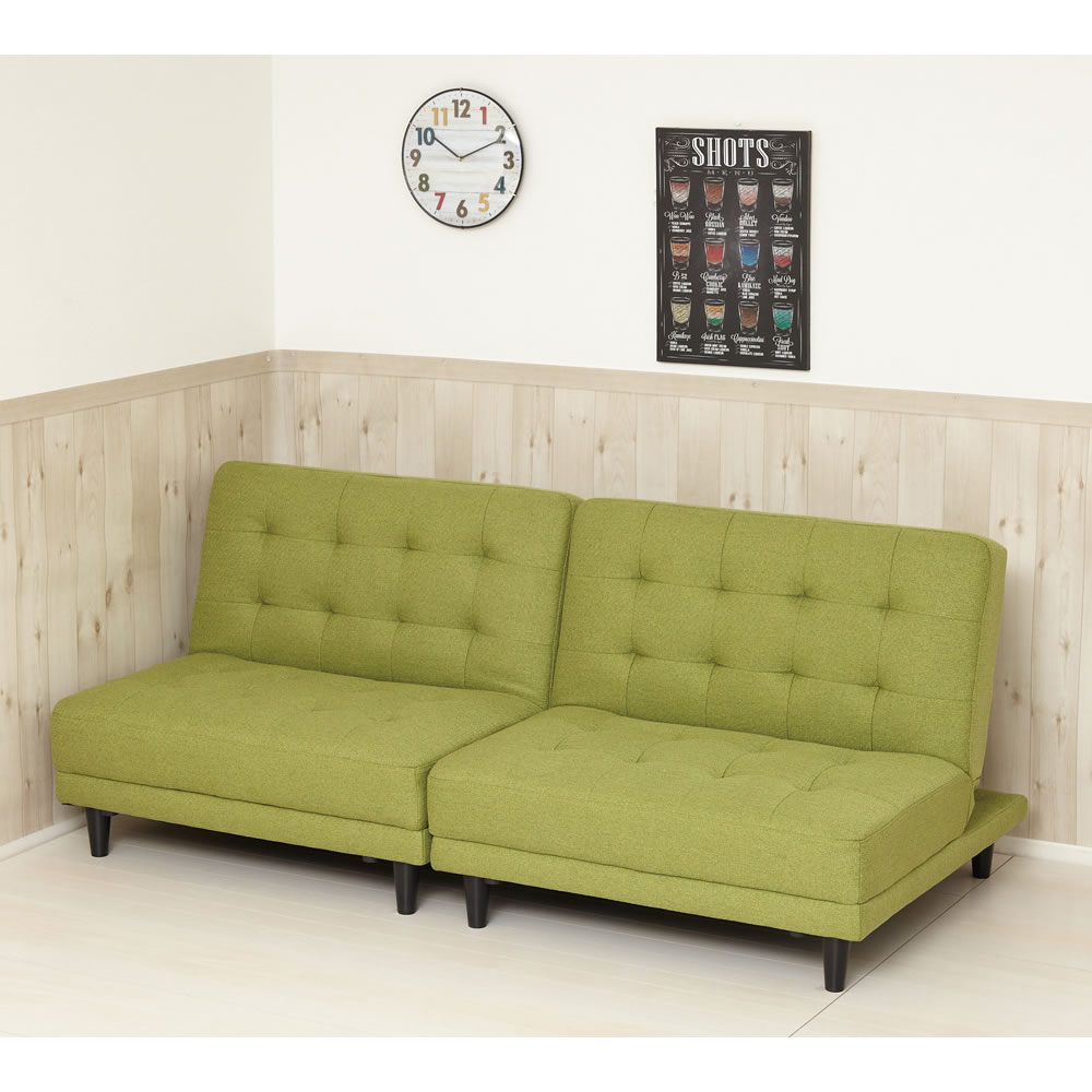 【完成品】KU4954877442400 クロシオ New離せるソファーベッド グリーンティー ※メーカー直送・代引き不可 【インテリア家具・ソファベッド】|LifeStage Nana!店