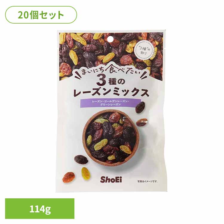 【20個】まいにち食べたい 3種のレーズンミックス カリフォルニア トルコ 中国 ゴールデン レーズン 正栄食品 まいにち食べたい 焙煎 個包装