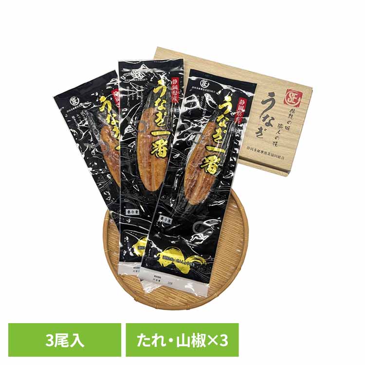 静岡うなぎ漁業協同組合　静岡県産うなぎ蒲焼３尾 うなぎ 静岡 蒲焼 長焼 国産 グルメ お取り寄せ ギフト 贈答 冷凍 【TD】 【代引不可】