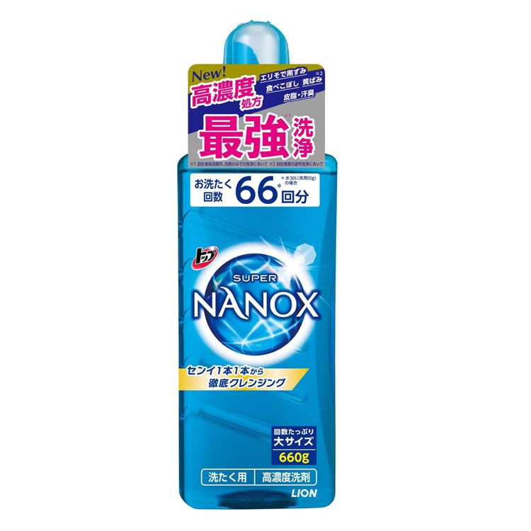 楽天市場 トップスーパーnanox 本体大 660g 衣料用洗剤 Nanox ナノックス 洗浄力 透明容器 リサイクルpet ライオン D ランドリープラス