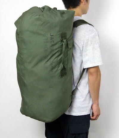 アメリカ軍 OD ナイロン 旧型 ダッフルバッグ 上質USED A34YN3