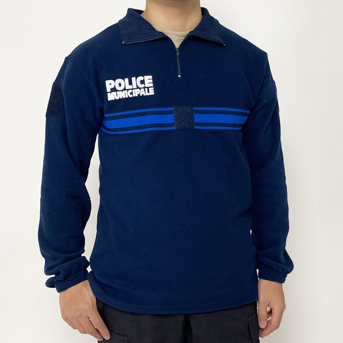 フランス市警察 長袖シャツ 夏用 サイズS 実物 スモール特価 フランス自治体警察 POLICE MUNICIPALE ネイビー