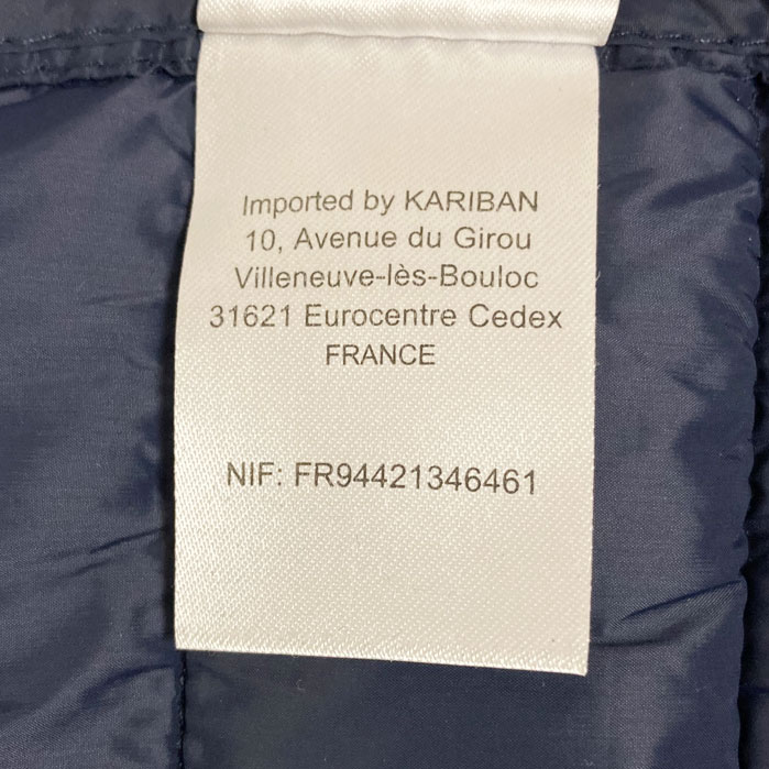 フランス、MUNICIPALE,ブルーストライプ、ダウンベスト(新品)F50BN
