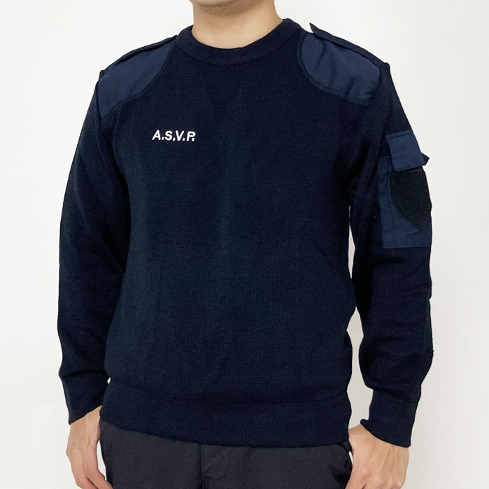 フランス警備隊 ASVP ネイビー ポリスセーター 新品 S32N