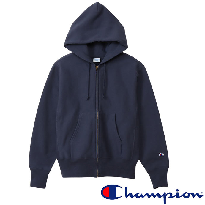 チャンピオン Champion パーカー C3-Y134 リバースウィーブ ジップアップ スウェットパーカー 11.5oz 厚手スエット アウター 青タグ 新作 アメカジ ダークネイビー 送料無料