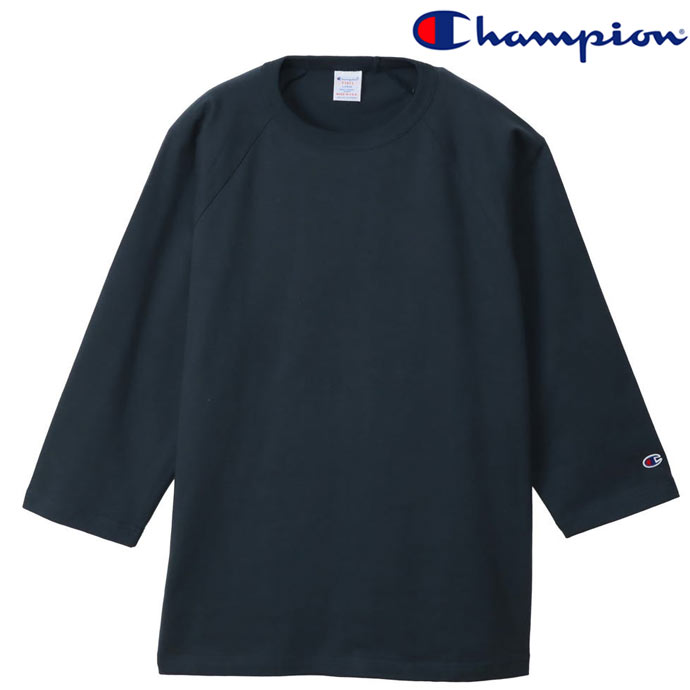 チャンピオン Champion T1011 ティーテンイレブン  ラグラン3/4スリーブ 7分袖Tシャツ C5-B401 MADE IN USA ネイビー Navy 送料無料
