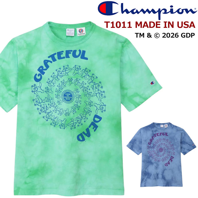 はやりっ児 Champion T1011 ティーテンイレブン Grateful Dead青写真 プルオーバー C5-D308 2色 点火装置青色他 貨物輸送無料