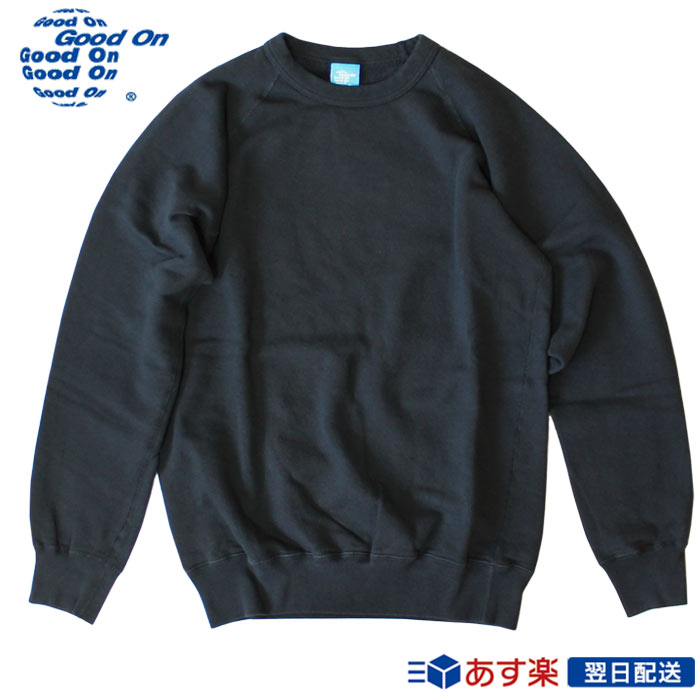 Good On グッドオン RAGLAN CREW SWEAT SHIRTS ラグランクルースウェットシャツ トレーナー GOBW-101 BLACK ブラック 送料無料