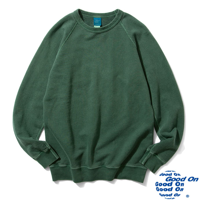 Good On グッドオン RAGLAN CREW SWEAT SHIRTS  ラグランクルースウェットシャツ 調教師 GOBW-101 P-DK GREEN P-うす暗い緑であること【貨物輸送無料】