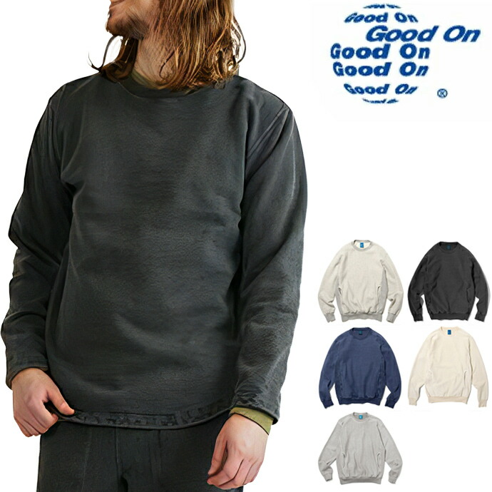 Good On グッドオン ROUGH CREW SWEAT ラフクルースウェット 調教師 トレーナー GOBW1609 全6色 薄墨色 黒いこと 米国海軍他